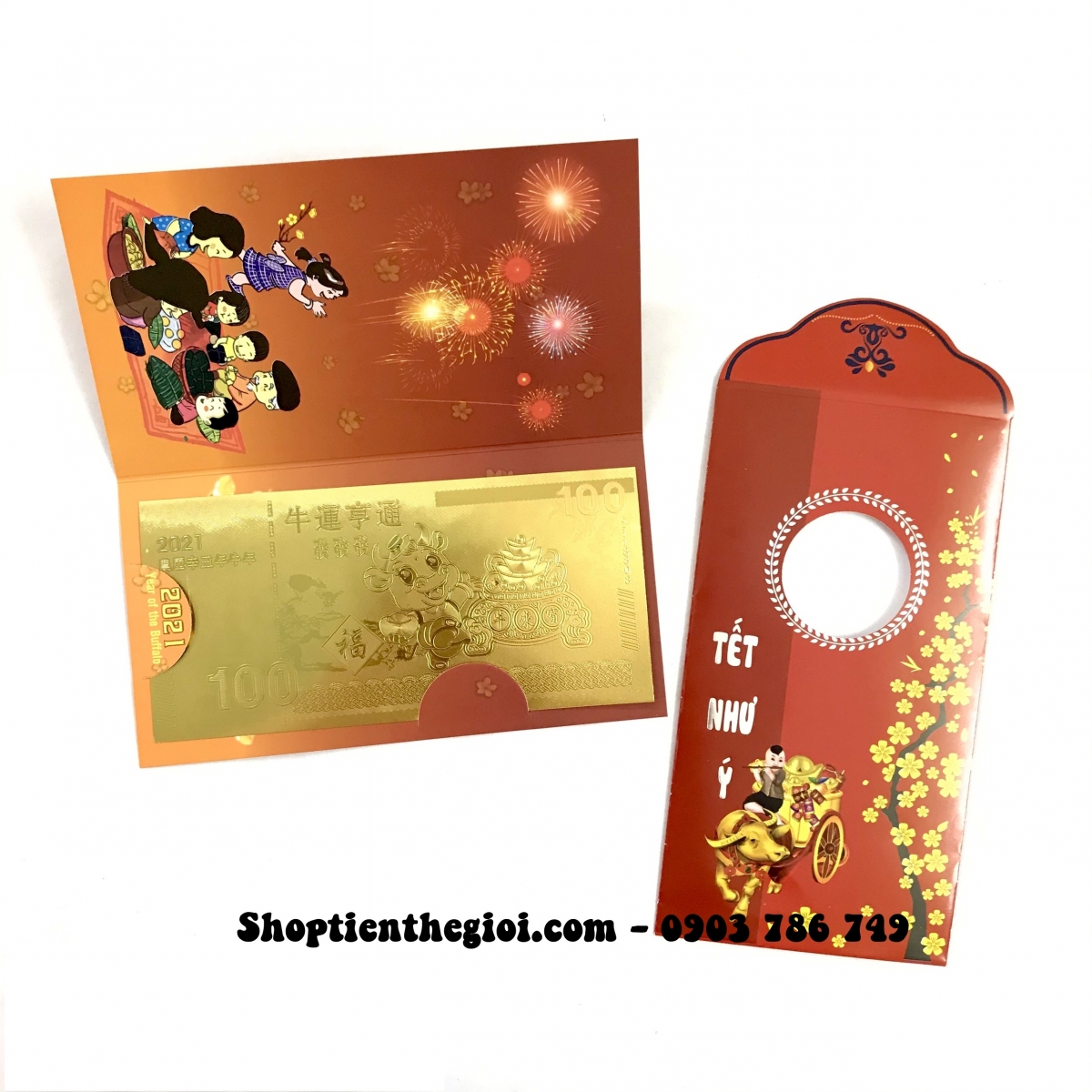 Tiền Lưu Niệm 100 Hình Con Trâu Mạ Vàng Plastic